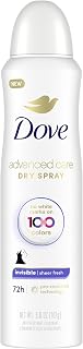 DOVE WOMENS DEO Advanced Care Invisible Dry Spray Antiperspirant Deodorant No White Marks on 100 Colors Sheer Fresh 48-Hour Sweat and Odor Protecting Deodorant for Women 3.8 oz, (Pack of 1)