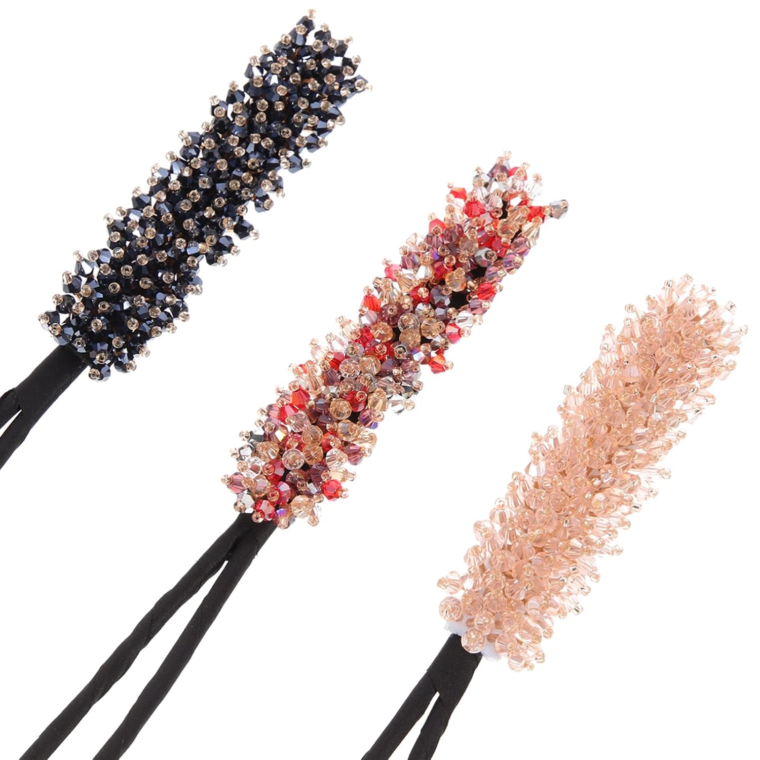 3pcs Hair Bun Styling Tool for Women and Girls Crystal