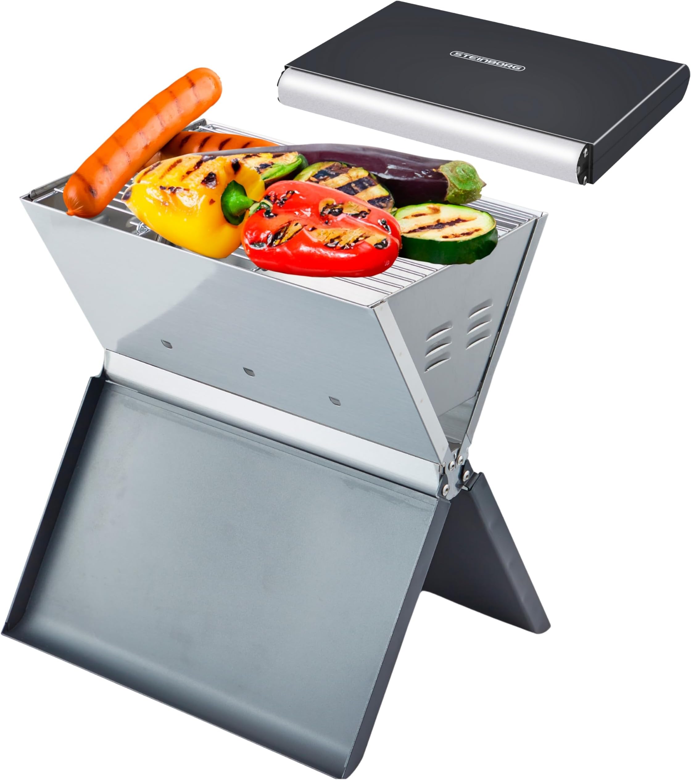 Portable Charbon De Bois Grill En Acier Inoxydable Barbecue Charbon De