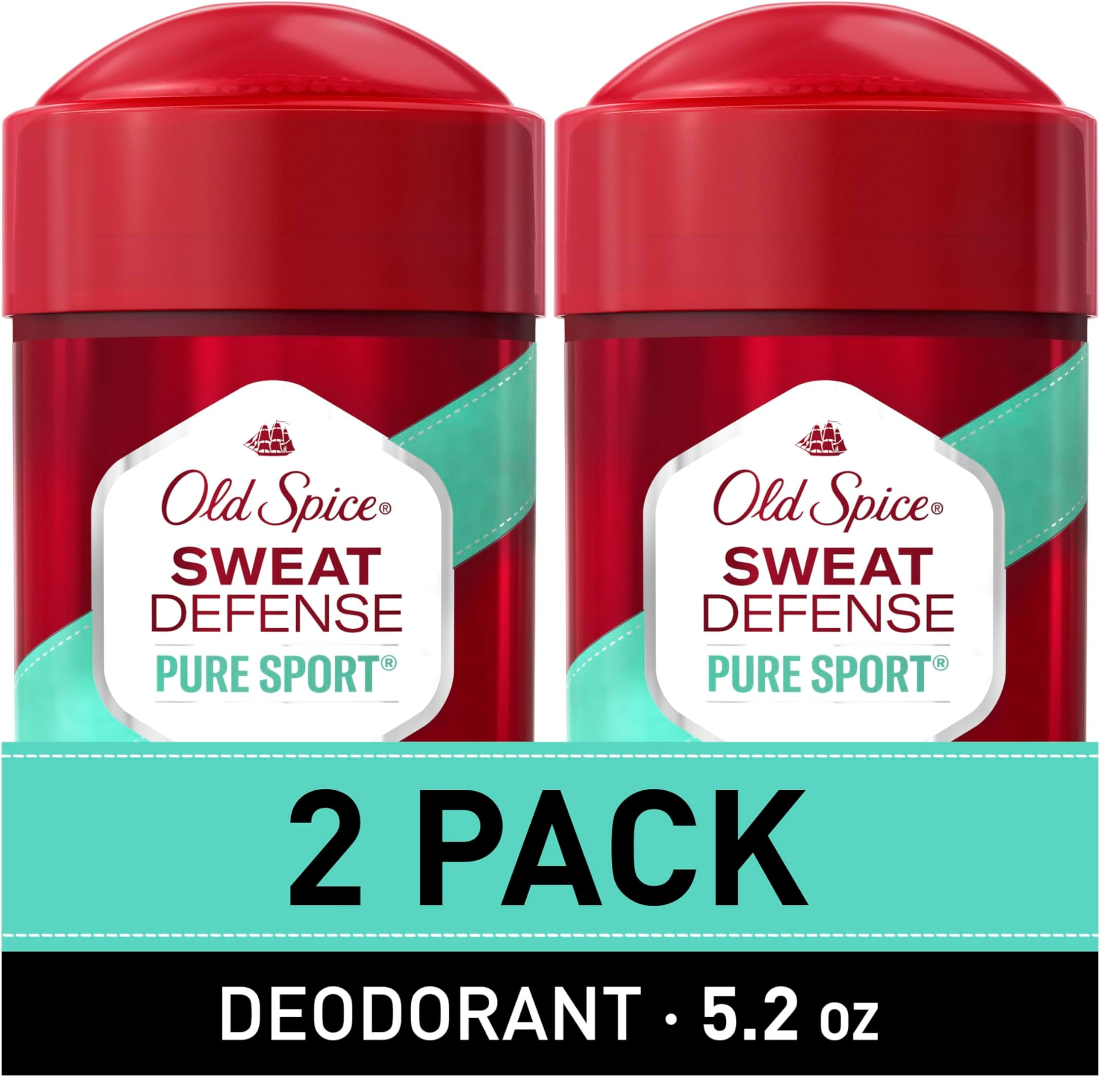 Antiperspirant and Deodorant for Men, 24/7 Sweat and Odor Protection, Legendary Fragrance, Sweat Defense, Pure Sport Plus, 2.6 oz Twin Pack