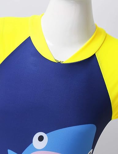 Miniatura 4 de Traje de baño corto de manga corta para niños y niñas, con cremallera y protección solar UV, traje de baño de una pieza