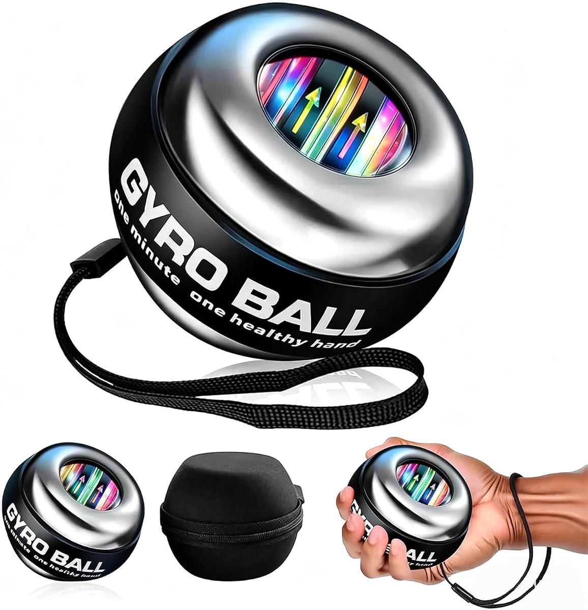 (2026 New 6-Level Color-Shifting) All-Metal Power Gyro Ball