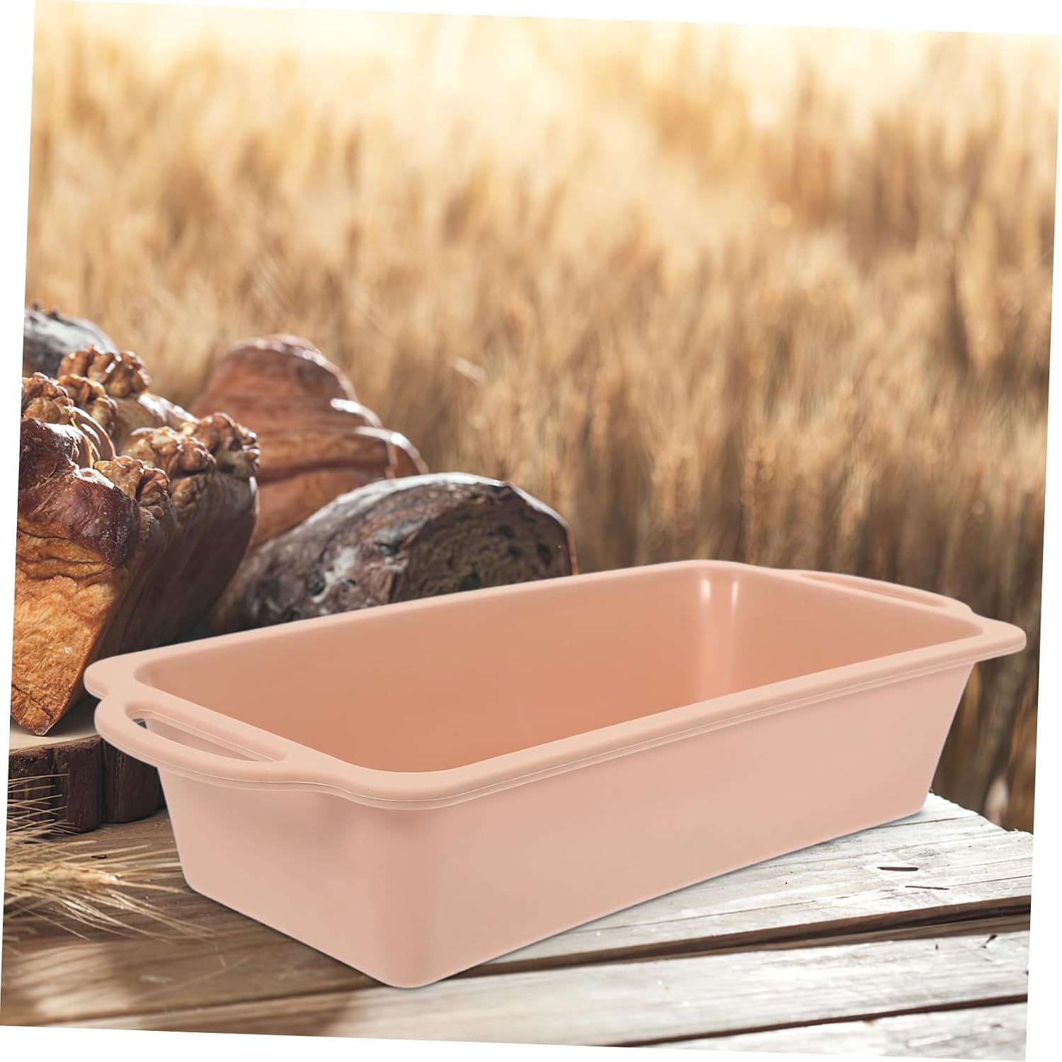 Mikinona Non Stick Silicone Bread Pan Mold with Metal Frame Flexible Baking Mold for Easy Demolding for Home Bakery and Parties for Whole Bread and Scones