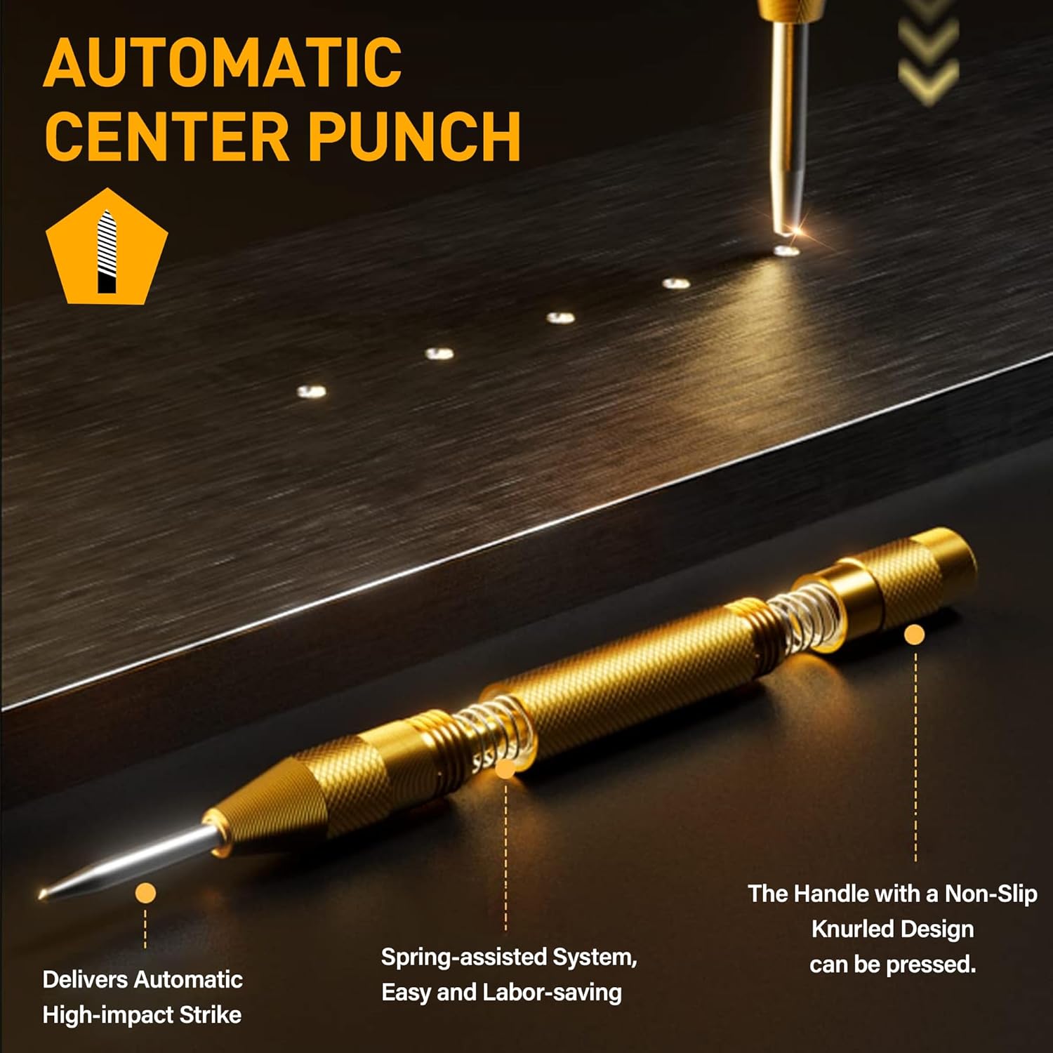 6PC Cobalt Step Drill Bit Set, Hex Shank Step Drill with Two Spiral Flutes and Automatic Center Punch for Metal, Stainless Steel, Aluminum, Wood, and Plastic with Aluminum Case, 50 Sizes