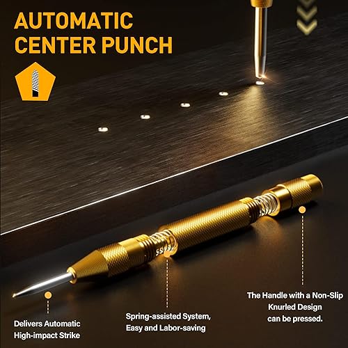 Miniatura 6 de Juego de 6 brocas escalonadas de cobalto, taladro escalonado de vástago hexagonal con dos flautas en espiral y punzón central automático para metal,