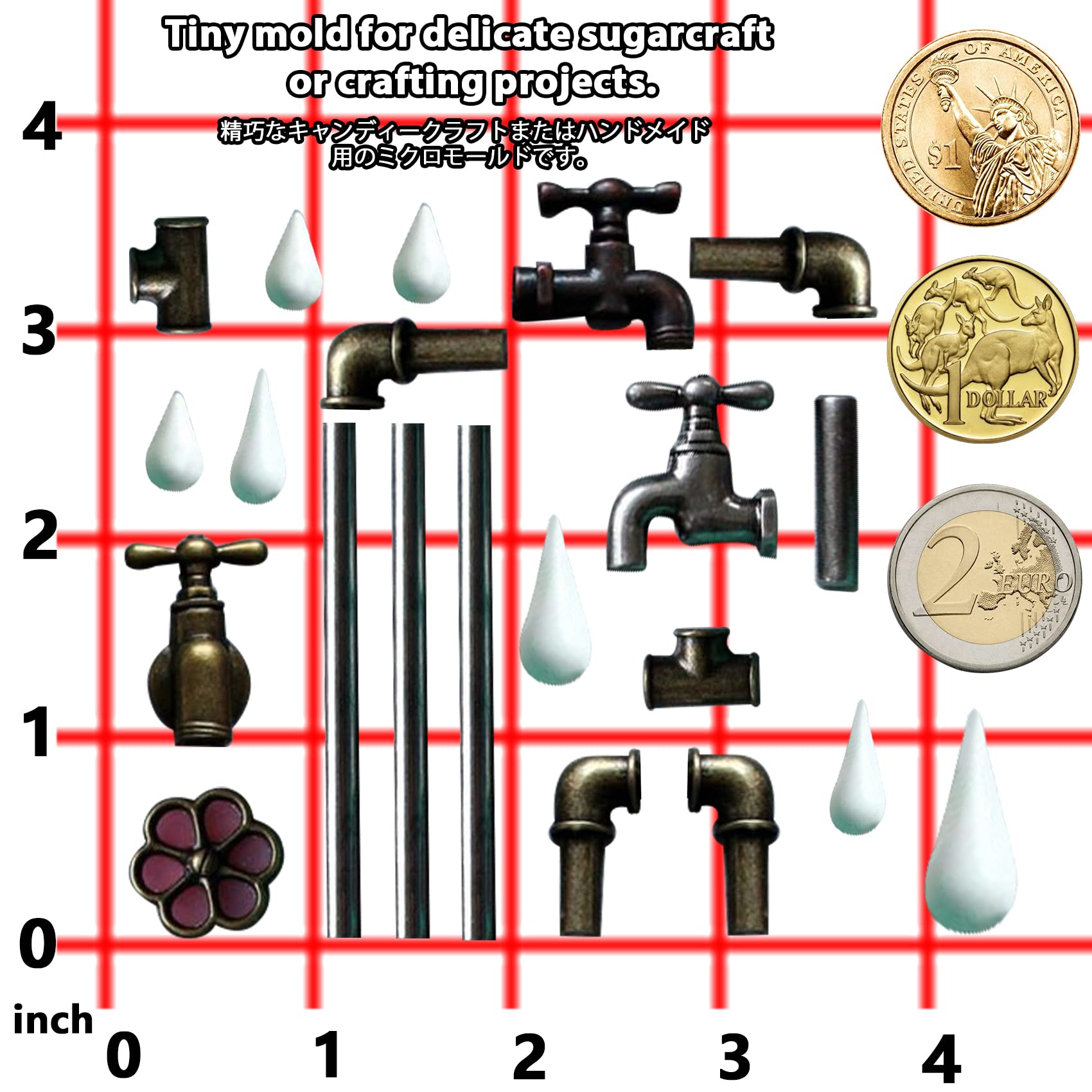 Musykrafties Steampunk Style Plumbing Pipe and Faucet Fondant Silicone Mould Cake Decoration, Clay Crafting - Image 4