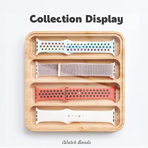 Miniatura 3 de Organizador de Correas de Reloj de Madera - Funciona con Todas las Correas de Apple Watch - Estuche Bandeja de Almacenamiento y Exhibición de