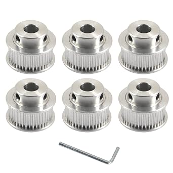 Pack of 6 GT2 Timing Belt Pulley 40 Teeth 8mm Bore 10mm Width Belt Aluminum Alloy Pulley Wheel for 3D Printer CNC Accessory