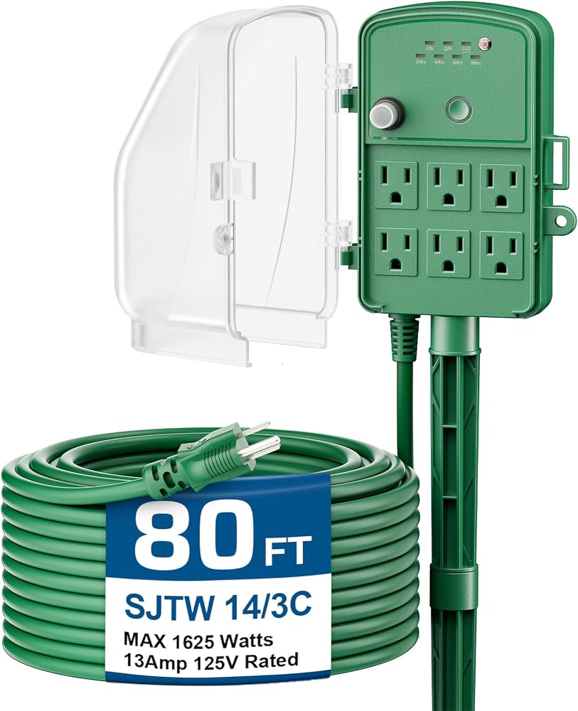 DEWENWILS Outdoor Power Stake Timer, Waterproof Dusk to Dawn Timer — 사진 1