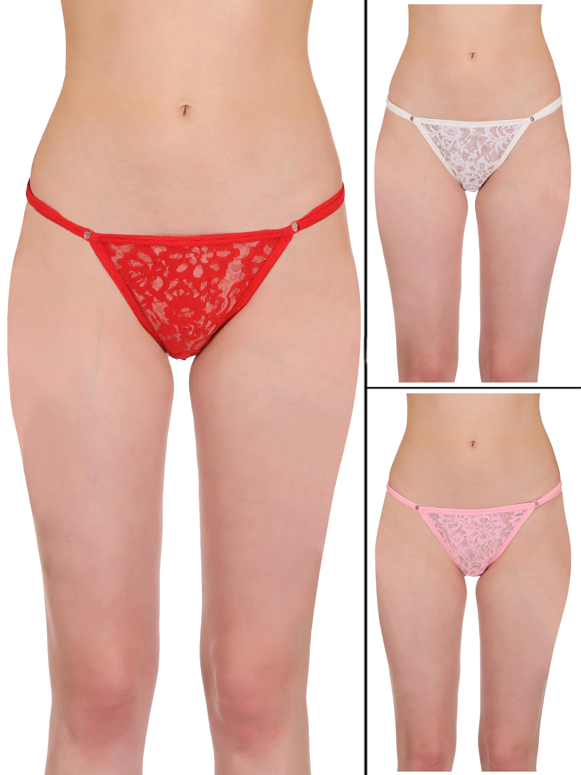 selfcare Women's Solid Net-Nylon Self Design Panties Bikini Briefs Set (Pack of 3) (SN2478-XS)-picture-10