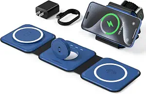 3-in-1 Wireless Charging Station for Apple Devices, Foldable Travel Charger for iPhone, Apple Watch, AirPods