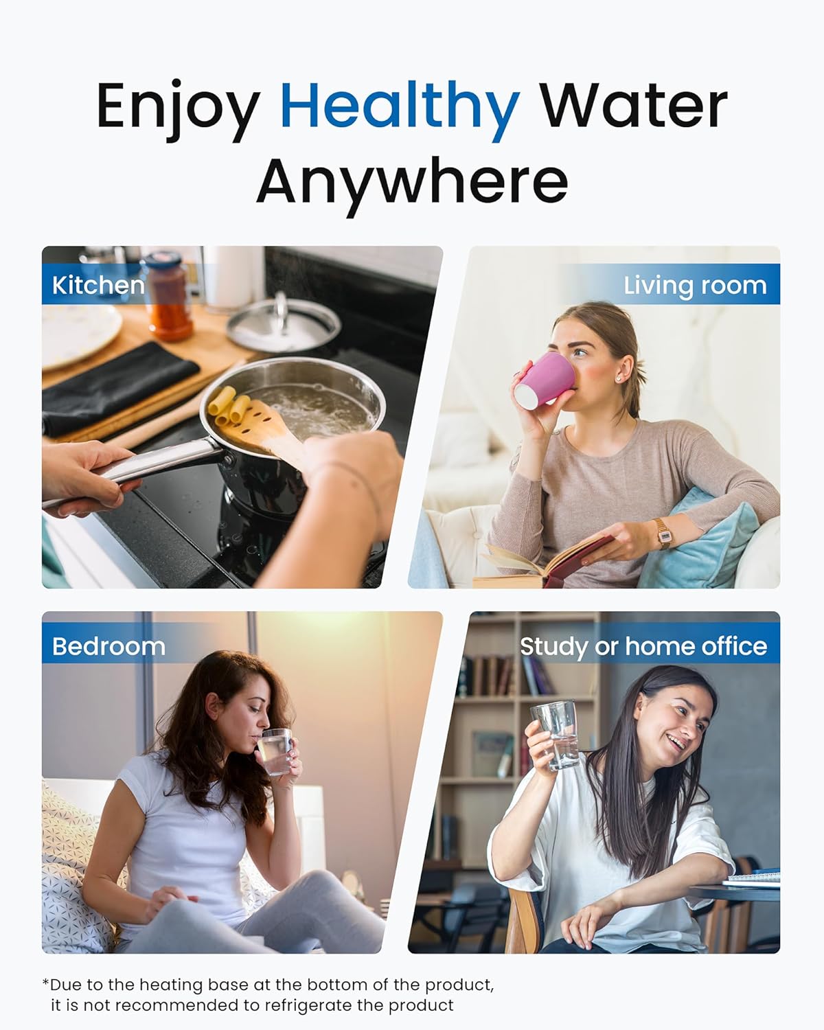 Maxblue GPWT-H Pure Water Tank Compatible with Waterdrop M1 Countertop Reverse Osmosis System, Portable Pure Water Tank, Glass Pitcher, BPA Free