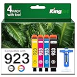 923 Ink Cartridges Combo Pack Replacement for HP 923 Ink Cartridges for HP Printers Work for HP OfficeJet Pro 8130e 8135e 8139e 8138e 8122e 8120 8124e 8122 8120e Printer Ink (4 Pack)