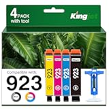 923 Ink Cartridges Combo Pack Without Chip High Yield Compatible for HP 923 Ink Cartridges 923XL Work for HP OfficeJet Pro 8130e 8135e 8139e 8138e 8120e 8122e 8124e&comma;4 Pack