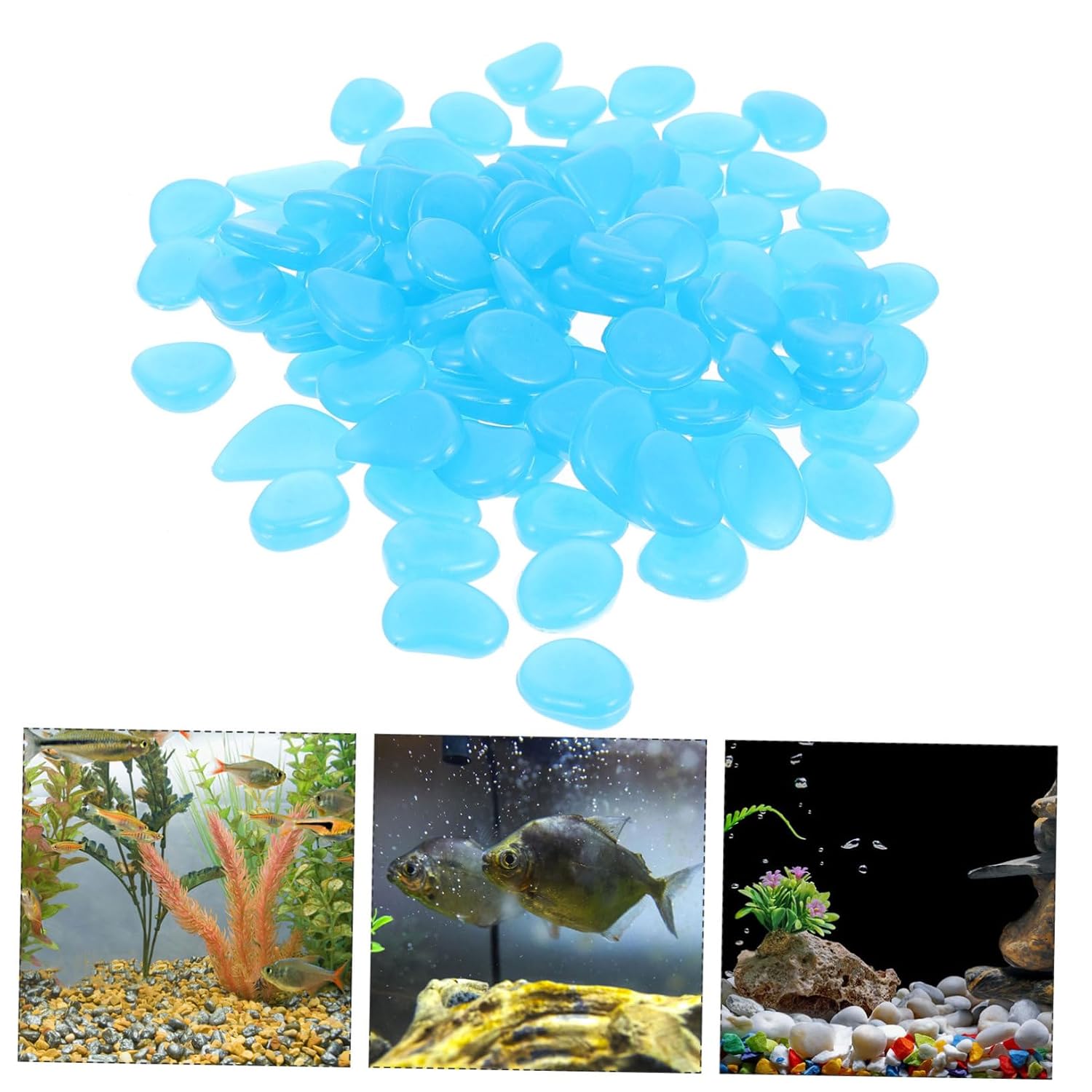 Glowing Rock Decor 300pcs Luminous Pebbles Aquarium Garden Aquascaping Night- Stones