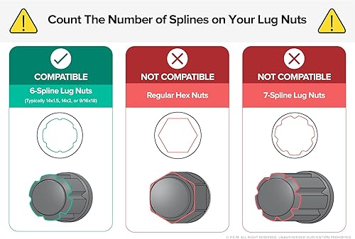 Miniatura 2 de StanceMagic Herramienta de llave de repuesto para sintonizador de accionamiento estriado de 6 puntos, para tuercas de bloqueo de rueda de seis