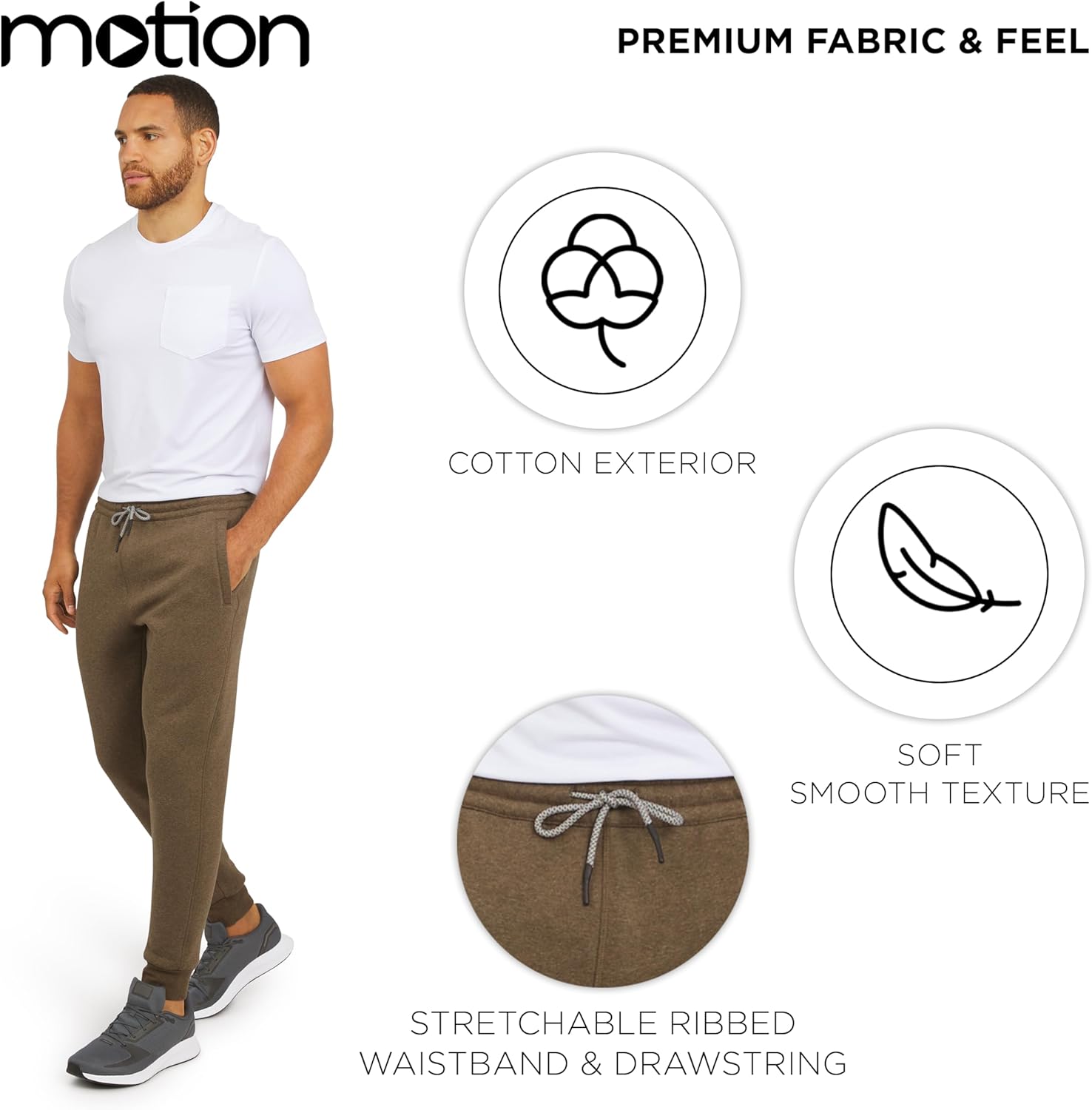 Motion Men's Classic Fit Active Performance Heavyweight Fleece Jogger Pants (S-XL) - Image 5