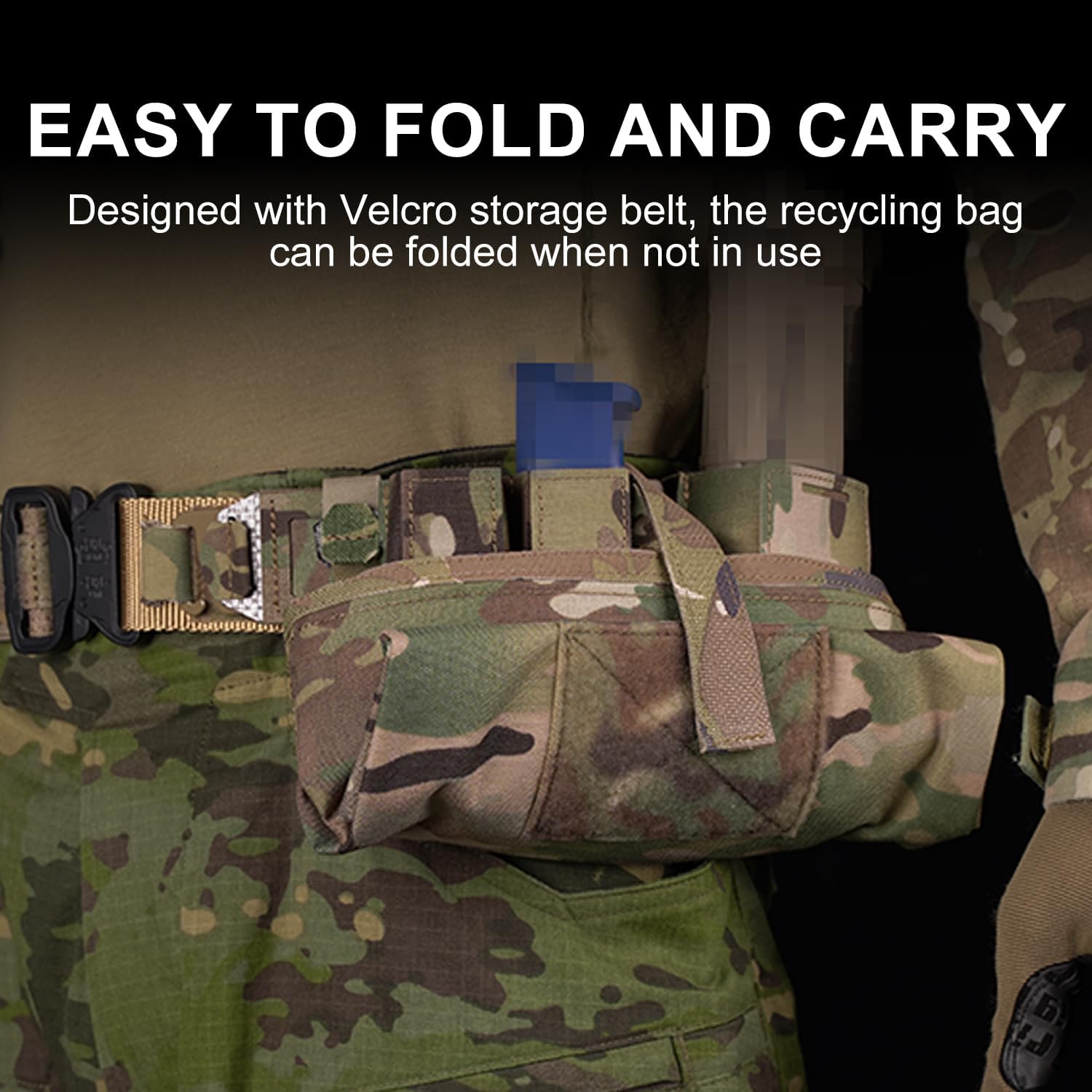 Tactical Molle Dump Pouch for Belt PHc Recycling Folding Storage Waist Bag Roll-Up Magazine Utility Tool Pouch