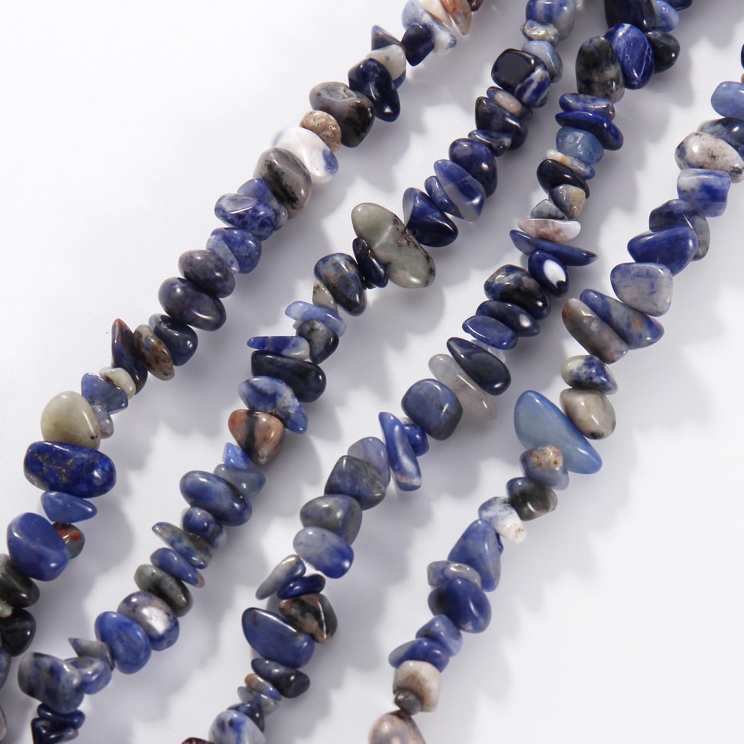 Bocar Long Crystal Gravel Stone Beaded Necklace Multi layer Statament Handmade Jewelry for Women Girls