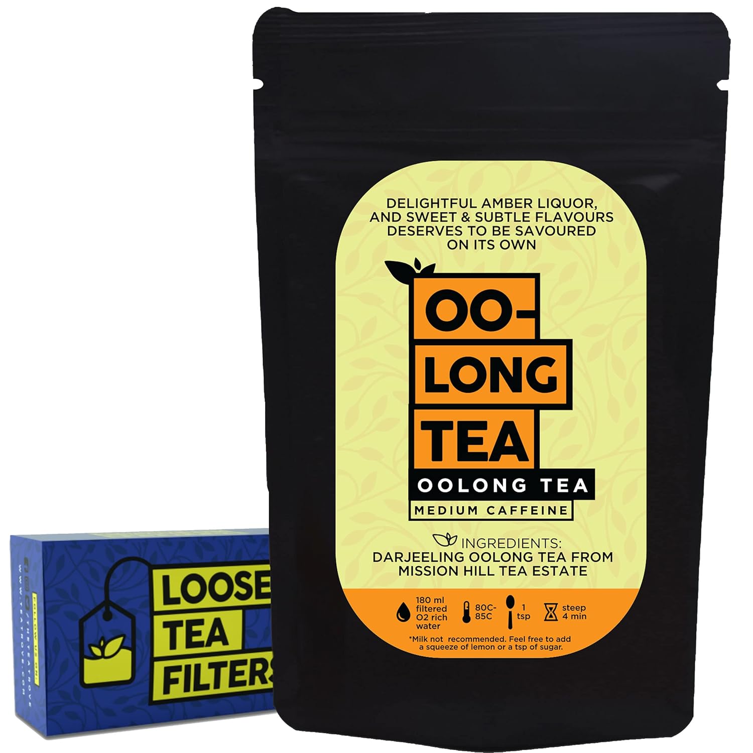 The Tea Trove Darjeeling Oolong Tea, Chai with Loose Tea Filter for