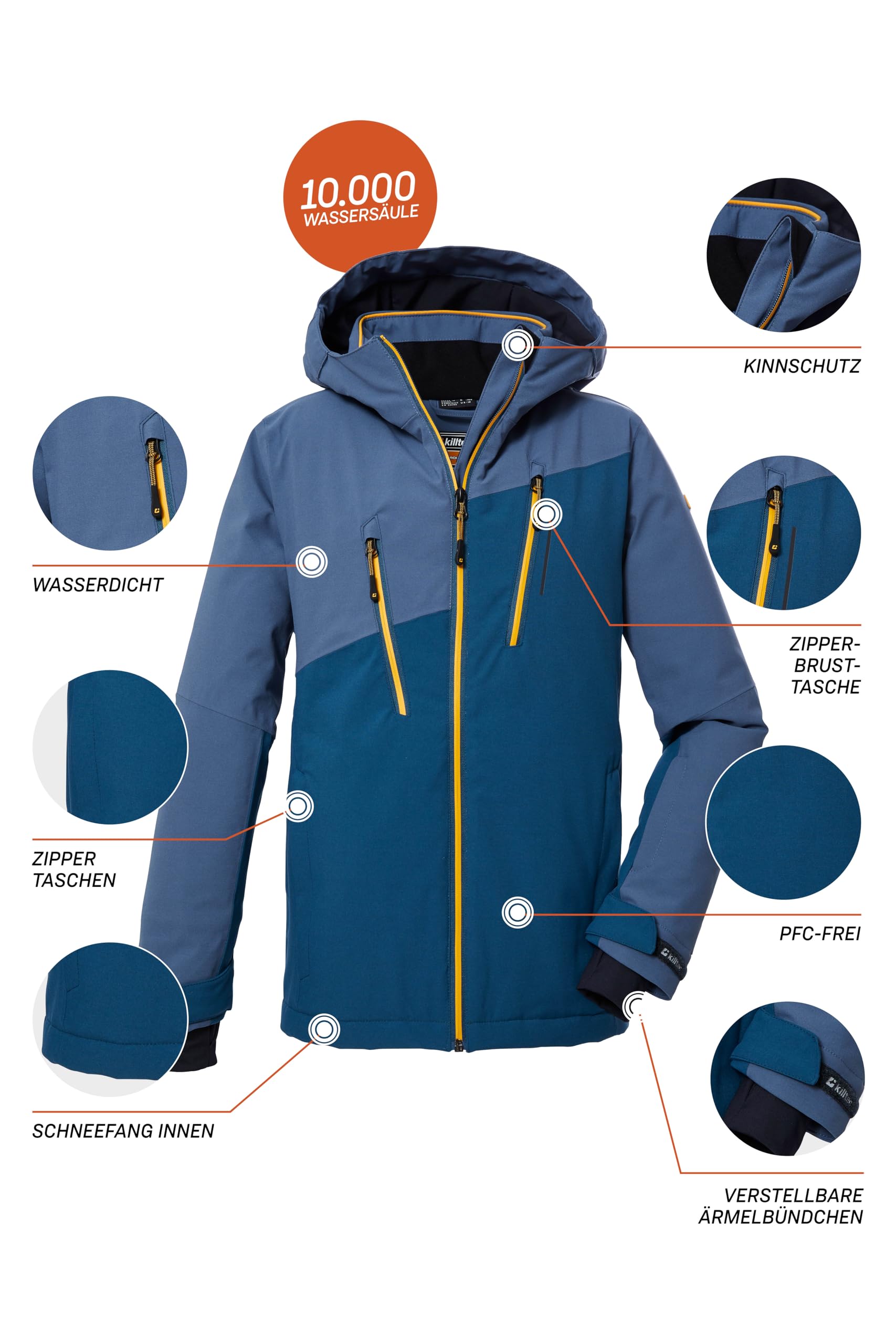 Killtec Jungen Ksw 173 Bys Ski Jckt Skijacke/Funktionsjacke mit Kapuze und Schneefang, wasserdicht
