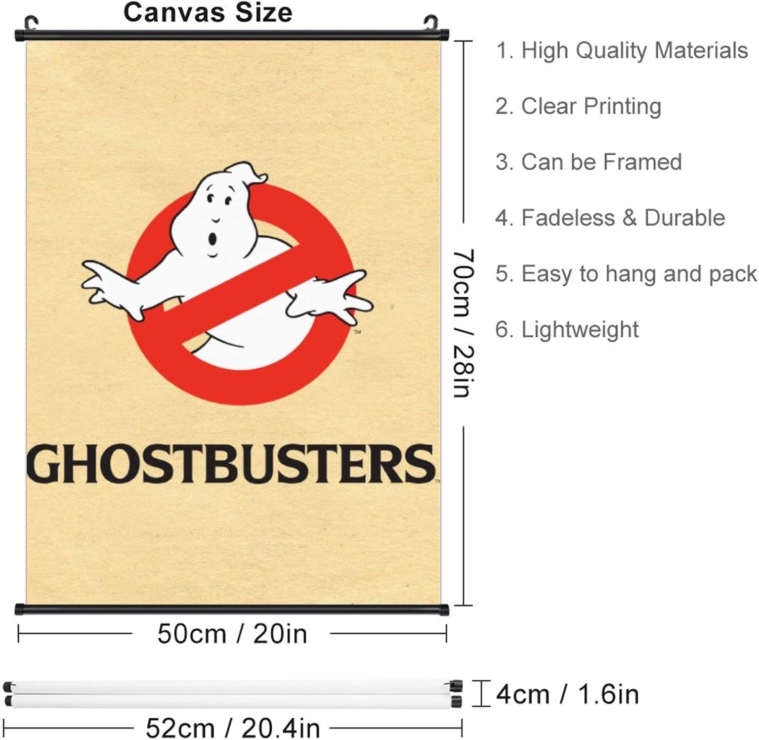 Amazon ゴーストバスターズ Ghostbusters 壁掛け 部屋飾り 掛け絵 キャンバス素材 背景絵画 壁アート 装飾 軽くて取り付けやすい ウォールステッカー オンライン通販