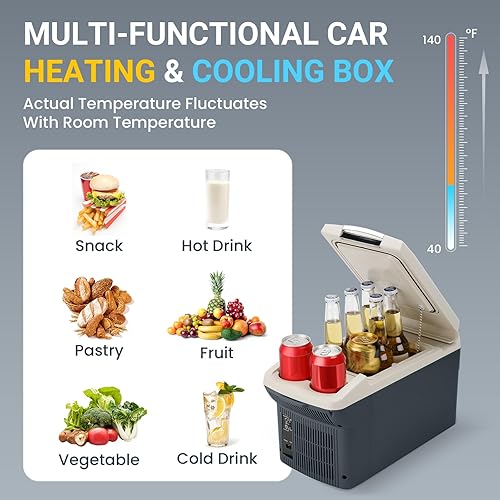 Miniatura 3 de Refrigerador portátil para automóvil, enfriador eléctrico de doble uso de 6 cuartos (6 litros), 12 voltios de CC y 110 V de CA, refrigerador