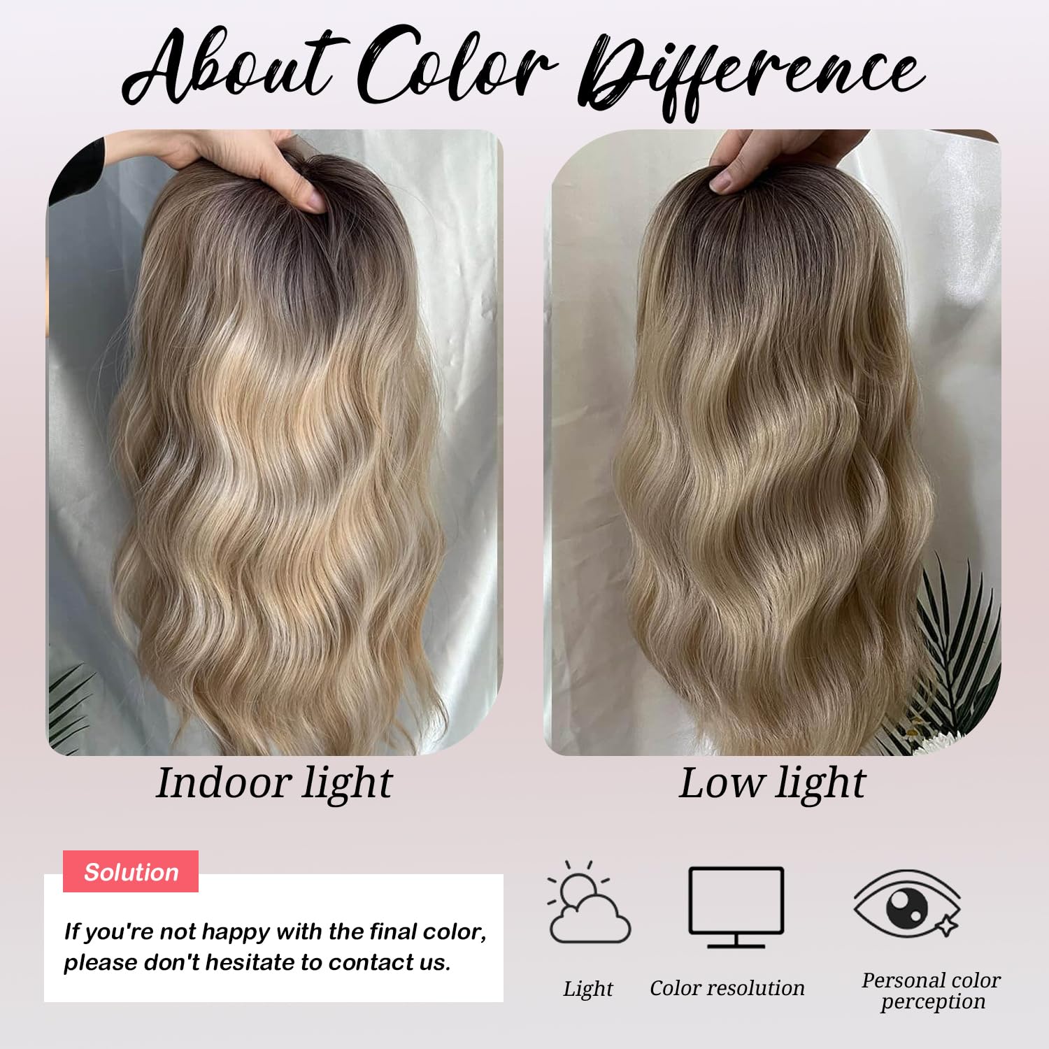 Ms Taj Haarteile für Damen, 40cm Blonde with Dark Root Welliges Synthetik Haarteile für Frauen mit dünner werdendem Haa Haarteil