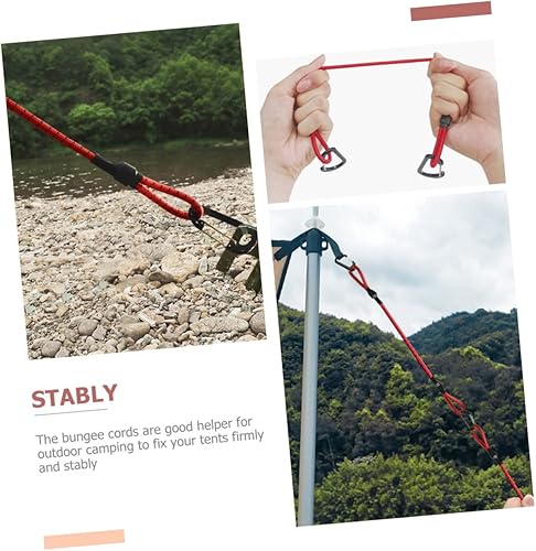 Miniatura 2 de Toddmomy 12 piezas de cuerda elástica para exteriores, cuerda multifuncional para tienda de campaña, cuerda para acampar al aire libre, patas de