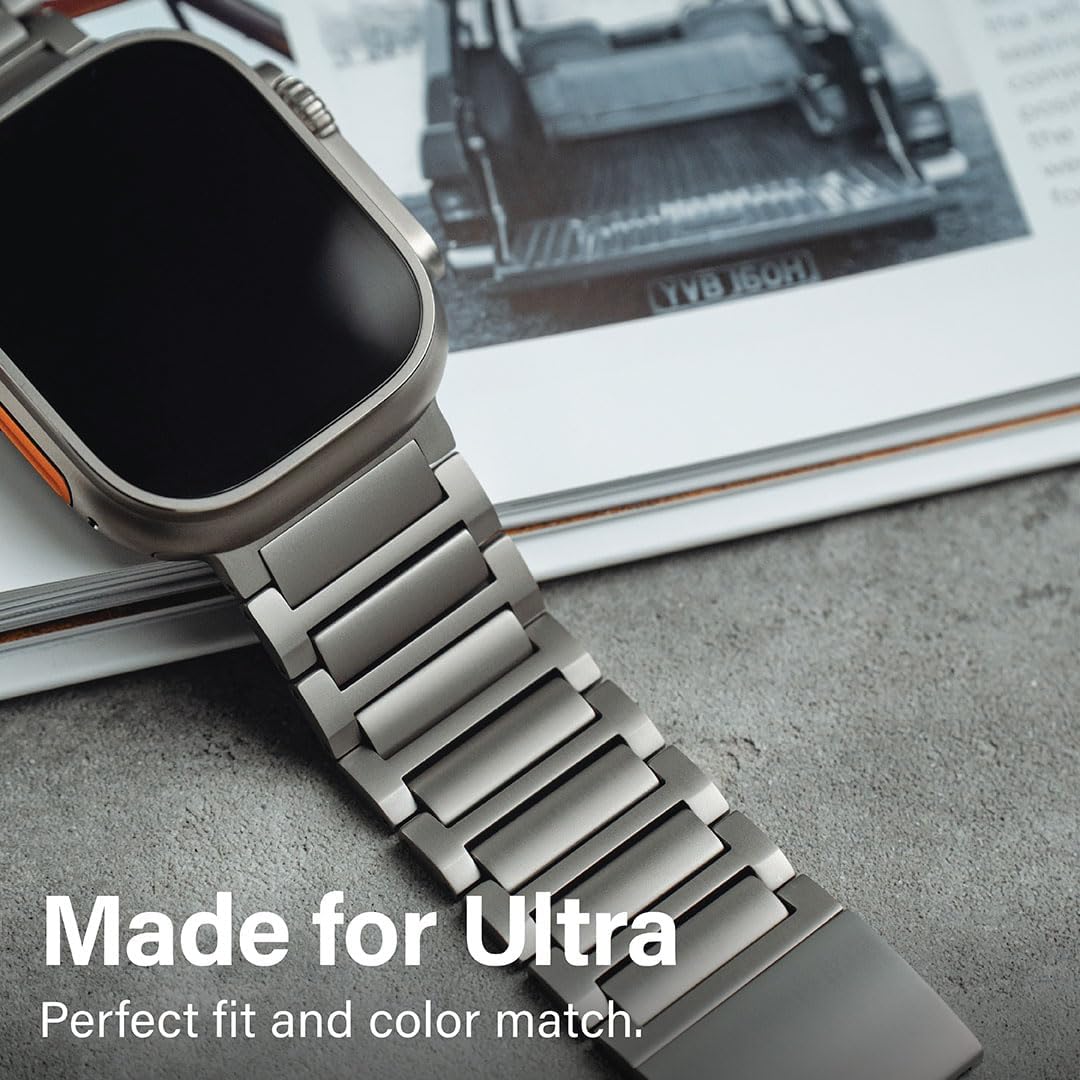 KORDIZ Titanium Watch Band TX Pro (Max) - Fits Apple Watch ULTRA 3, ULTRA 2/1 [49mm] and Series 11, 10 [46mm] - Adjustable Titanium Apple Watch Band - Butterfly or Magnetic Clasp - DLC Scratch Resistant - Premium Color Matching Band - Comfortable grip - Replacement Wristbands for iWatch - Image 9