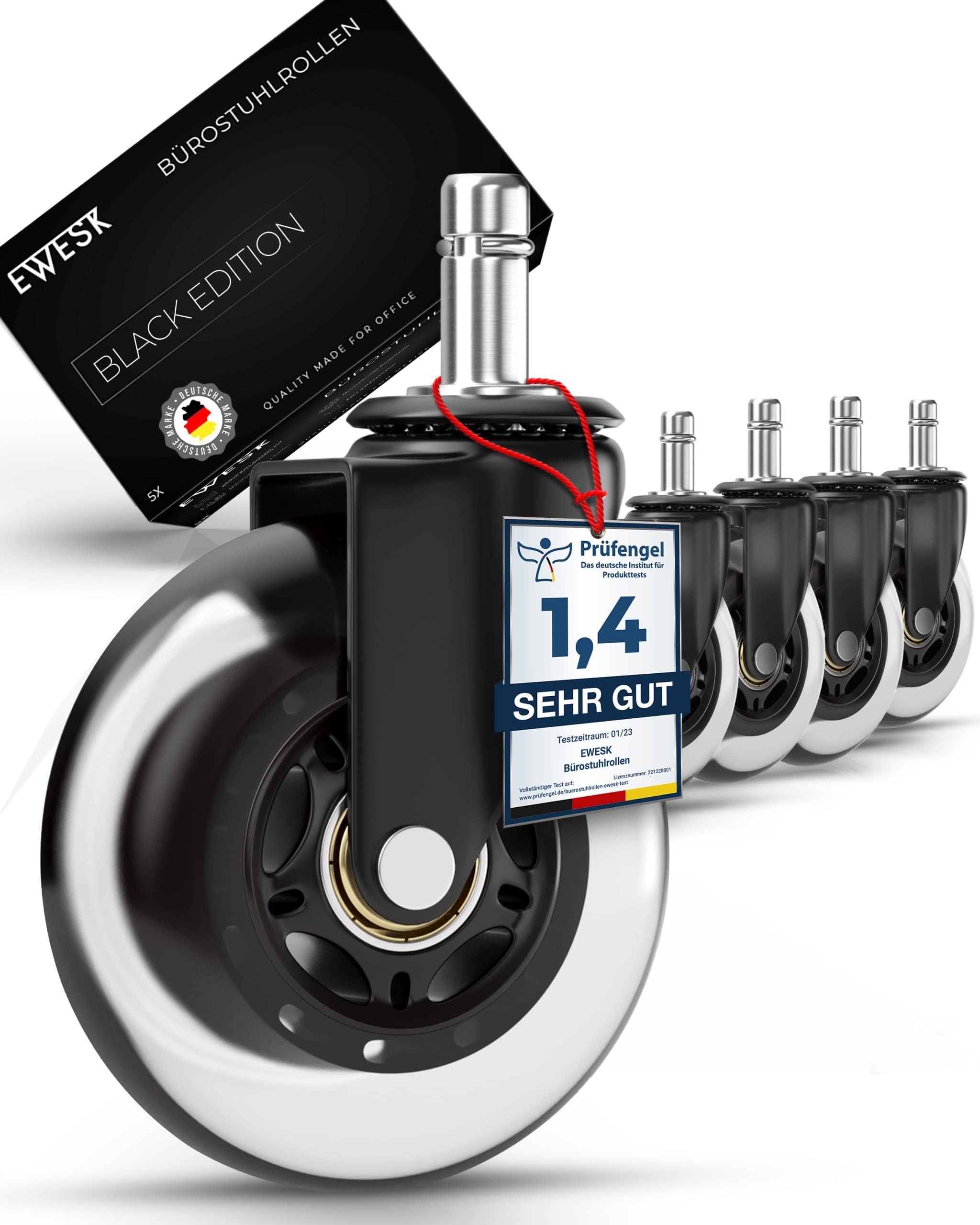Hartboden Stuhlrollen 11x22 Mm Stift - Bürostuhlrollen In Ungebremst - Foto 13
