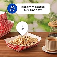 Vista 3 de Fit Meal Prep Paquete de 125 bandejas de papel de 5 libras para alimentos desechables de alta resistencia, barcos de alimentos desechables