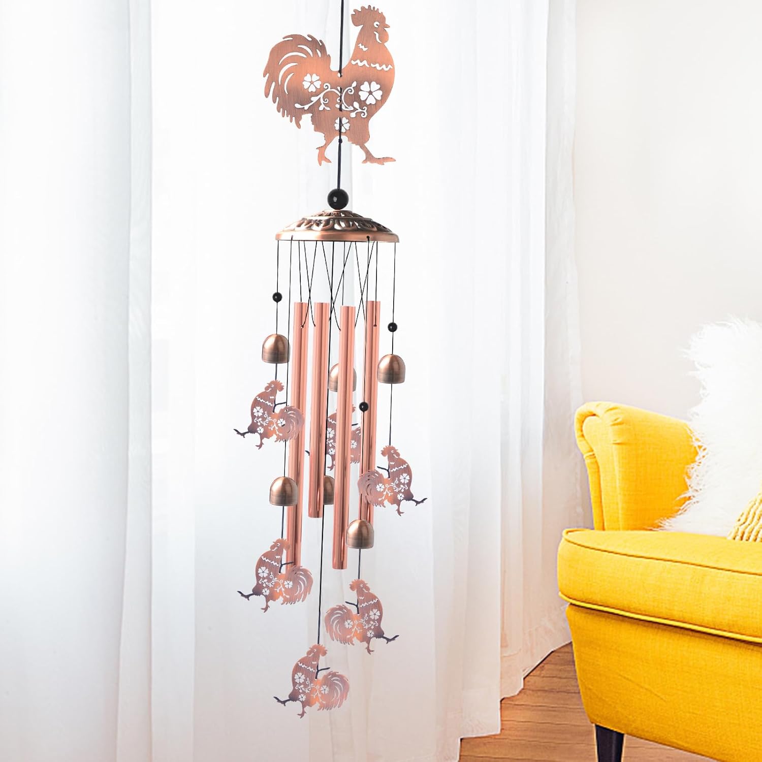 for Women,Chicken Wind Chimes Outdoor Birthday Gifts for Men/Mom/Grandma Rooster Metal WindChimes Outside/Indoors, Lawn, Patio, Garden Decor, Yard Decorations