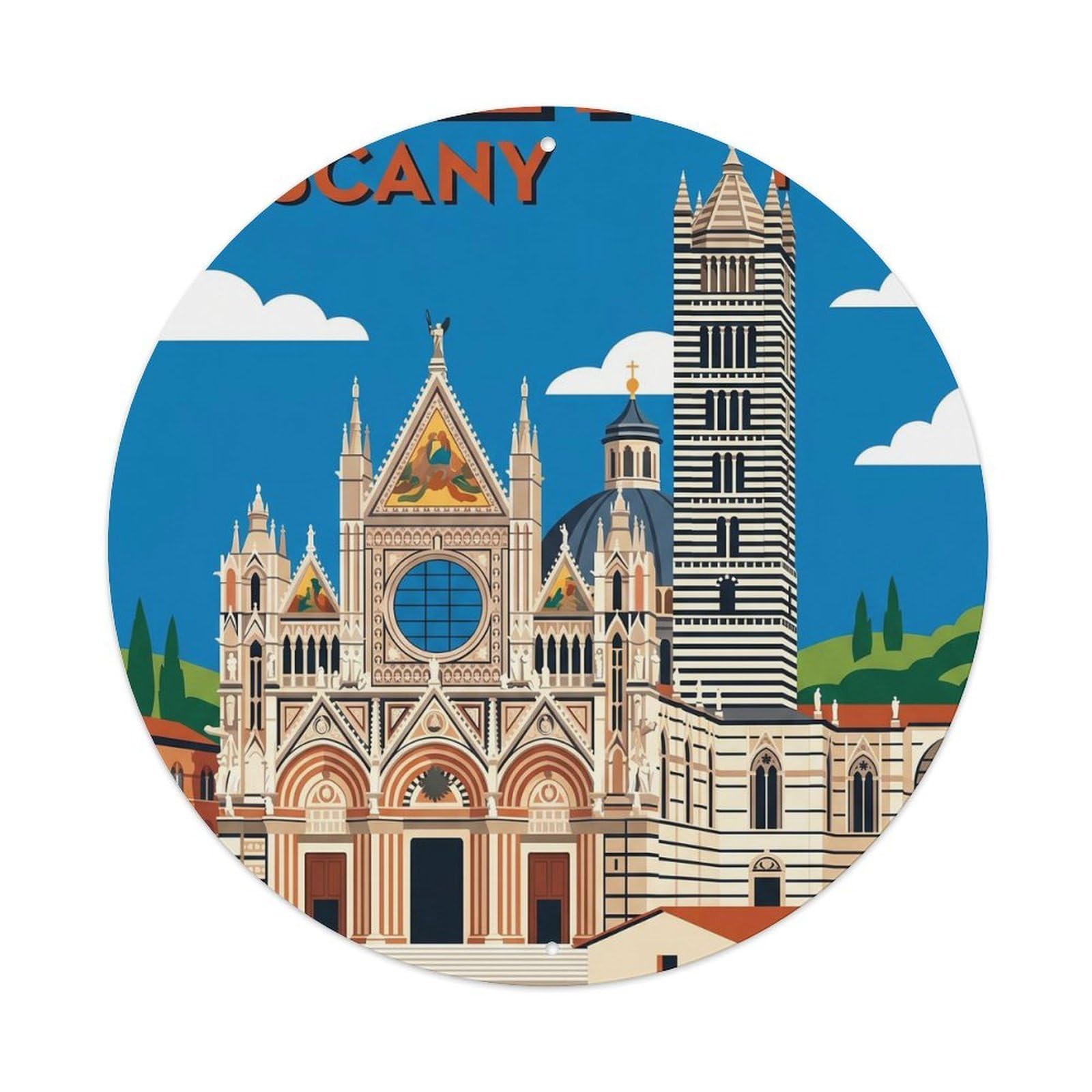 Vintage Travel Siena Italy Clean Metal Tin Sign