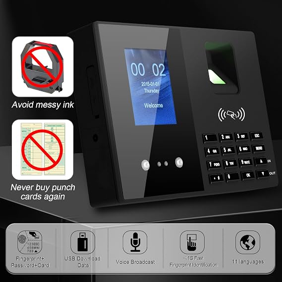 T200 Employee Fingerprint Time Clock