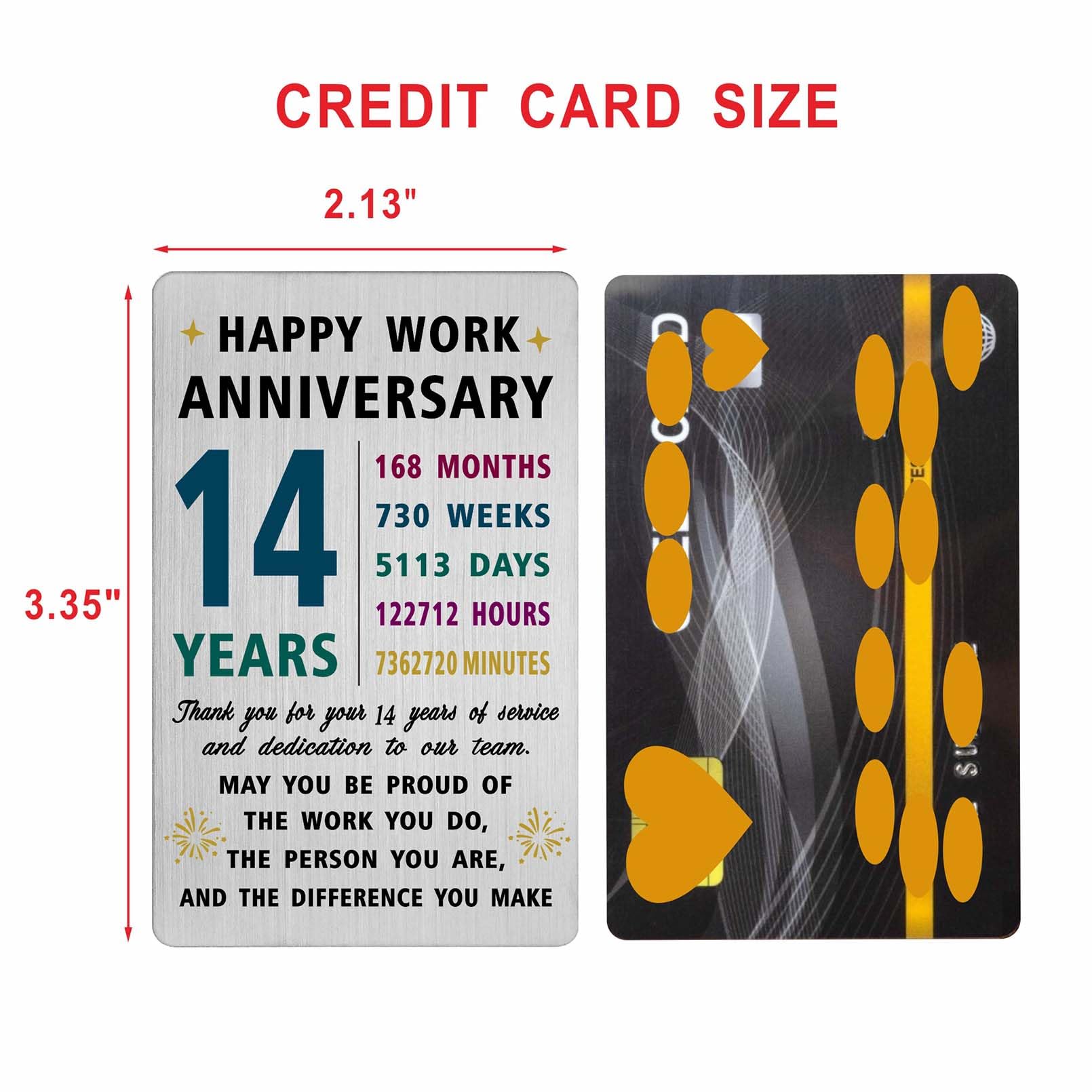 Richesele 14 Years Work Anniversary Card - Thank You 14 Year Work Service Gifts - Happy 14th Work Anniversary Decorations - Image 2