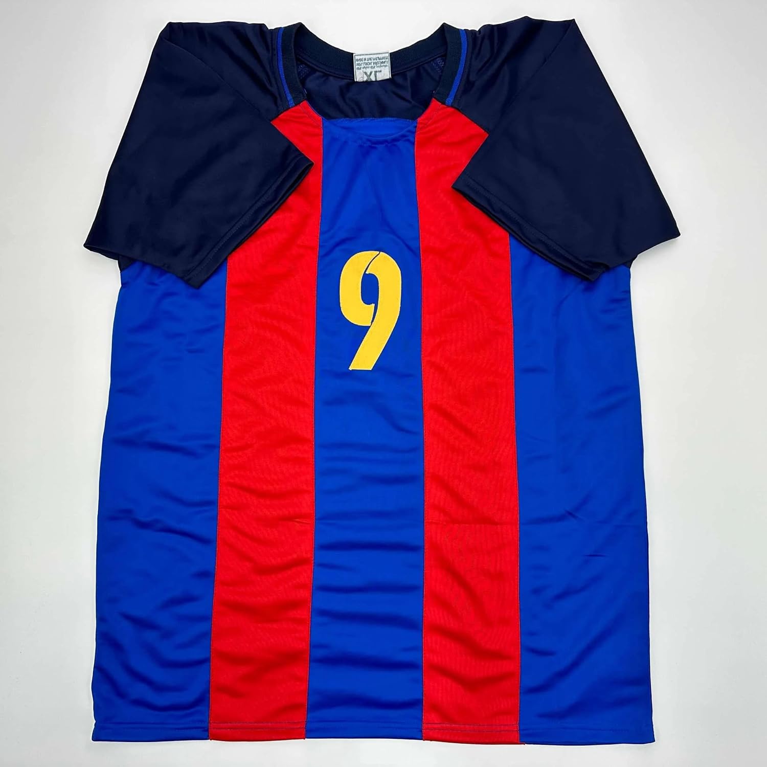 Facsimile Autographed Luis Suarez FC Barcelona Blue/Red Reprint Laser Auto Soccer Jersey Size Men's XL - Image 3