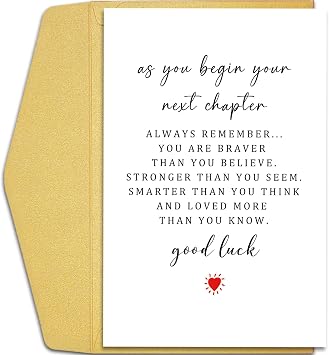 Qiliji New Chapter Card for Him Her, Good Luck Card for Men Women, Leaving Card for Colleague Coworker, New Job Card, Graduation Card, Congratulations Card
