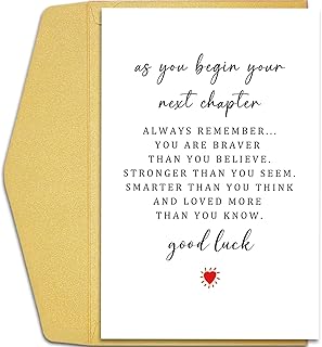 Qiliji New Chapter Card for Him Her, Good Luck Card for Men Women, Leaving Card for Colleague Coworker, New Job Card, Graduation Card, Congratulations Card