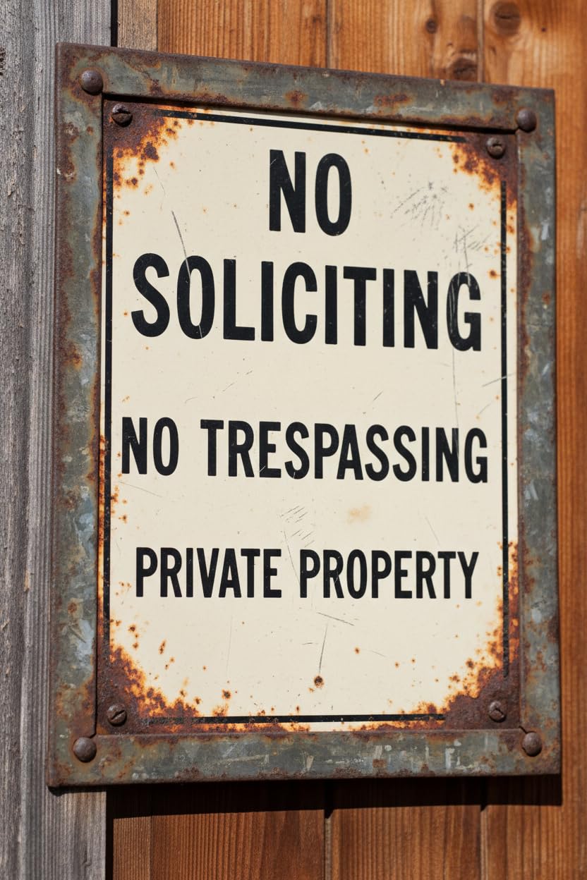 No Soliciting Too Broke To Buy Funny Tin Sign, 8x12 Inch