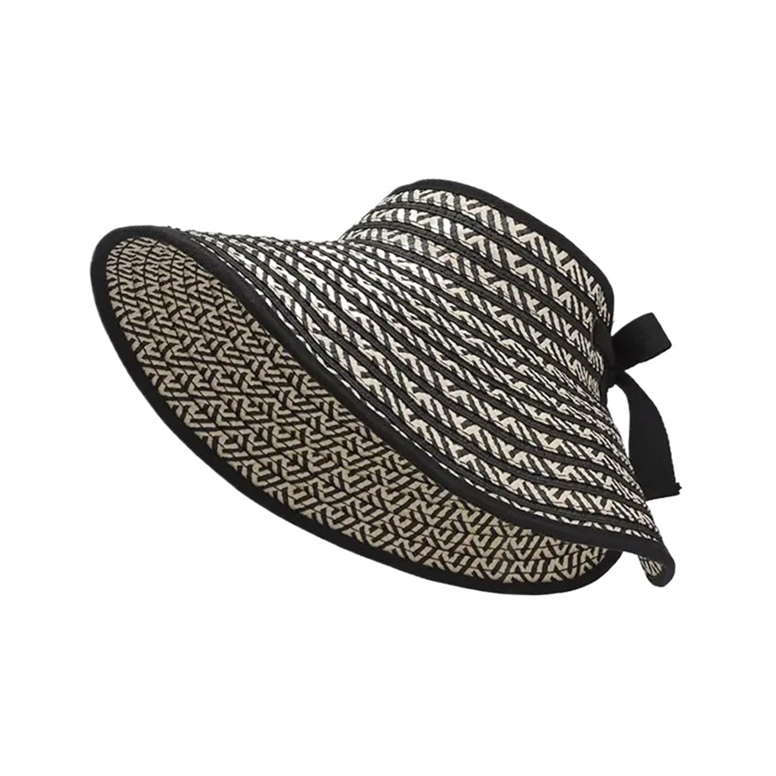 Générique Chapeau de paille à visière for femmes, chapeaux plage pliables Large bord, printemps et été