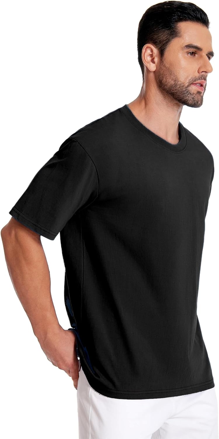 Mettclasi Men's 100% Cotton Short-Sleeve T-Shirts, 1 or 3 Pack, Classic Casual Crewneck Solid Tee Shirt for Men - Image 3