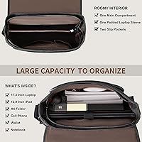 Vista 7 de ESTARER Men's Messenger Bag 17.3 Inch Upgraded, Water-resistant Canvas Laptop Bag, Computer Shoulder Bag for College Travel Work, Dark Grey