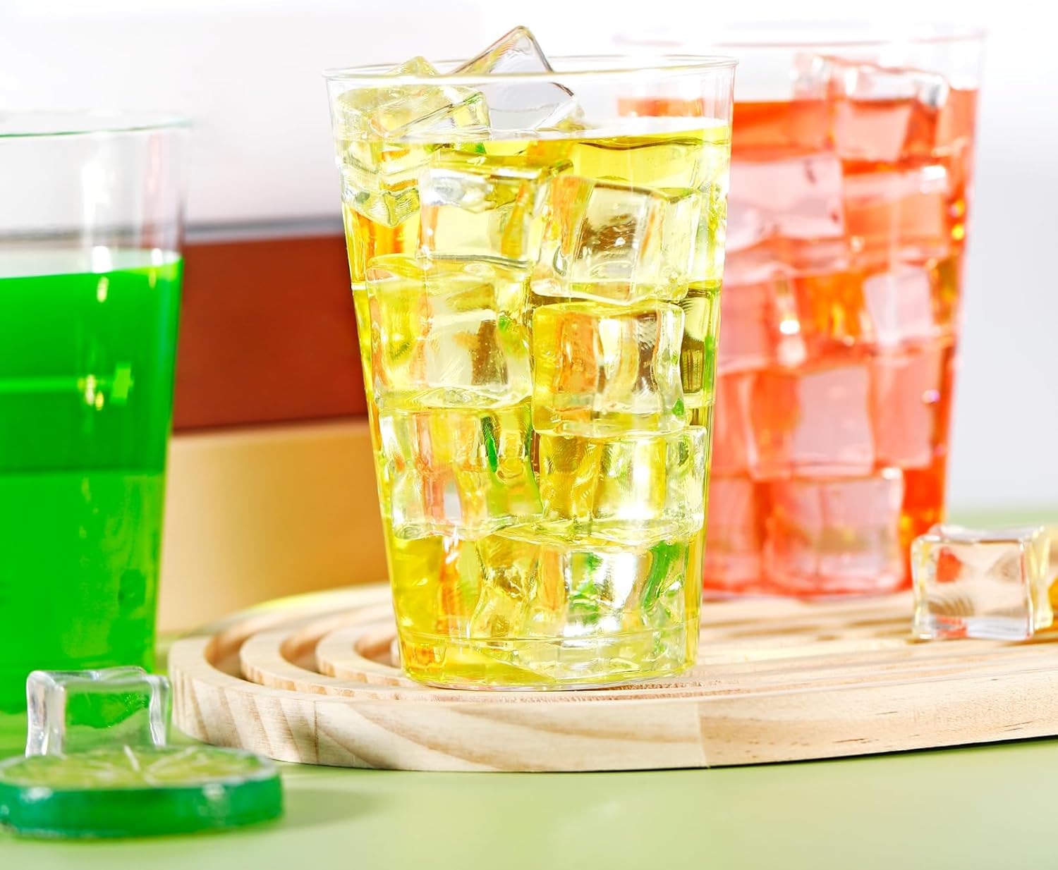100 Pack Plastic Cups, 12 oz Clear Disposable Cups, Heavy-duty Party Glasses, Hard Plastic Party Cup Bulk, Disposable Wine Cup Cocktail Glasses for Weddings Birthday Christmas Parties