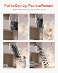 VEVOR Attic Ladder Wall-Mounted, 660LBS/299.4KG Capacity, Fits 9.5 to 10 ft Ceiling Height, 12-Step Steel Folding Stairs with Handrails, Pull Down Attic Ladders for Attics, Garages, Roofs, Basements