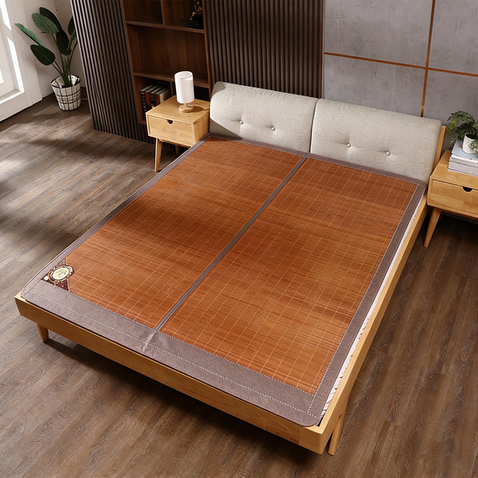 UZAMIRLEX Bamboo Cooling Mattress, Bamboo Sleeping Mat Double-Sided Folding Summer Cooling Pad Multiple Sizes(110 * 190cm/43.3 * 74.8in)