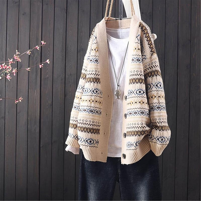 Women's Casual Sweater AllMatch Loose VNeck LongSleeved