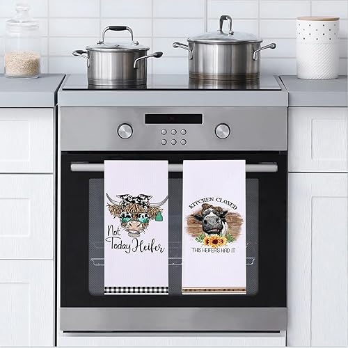 Miniatura 3 de Regalos divertidos de vaca, lindas toallas de cocina de vaca, toallas de cocina de granja, decoración divertida de vaca, toallas de plato de vaca,