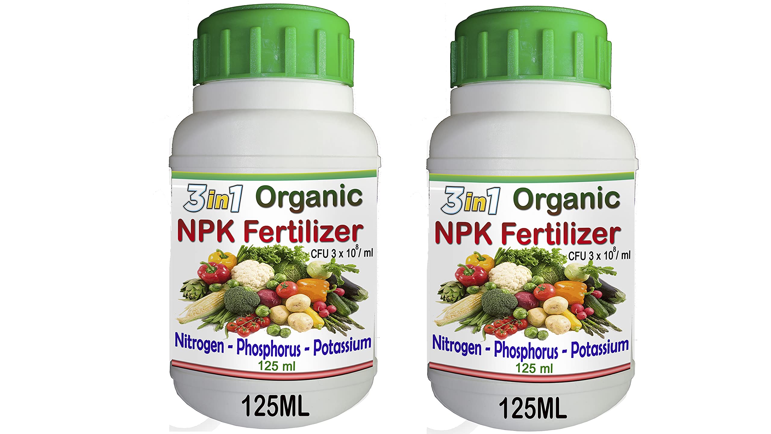 Jio Green garden Store Organic 3-in-1 NPK Nitrogen Phosphorus Potassium Liquid biofertilizer (125ml +125ml) for All Fruits Flowering Vegetables Leafy Plants