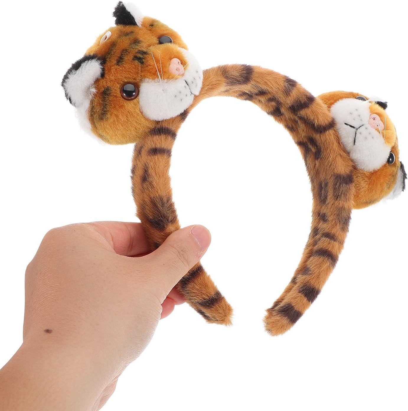 Ipetboom Plush Tiger Headband for Women, Cartoon Style Washing Face Hairband with Tiger Ears, Soft Festival and Party Photo Prop Headband, Lovely and Fashionable Hair Accessory